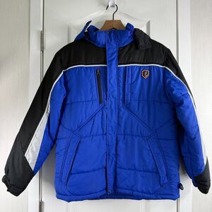 Protection System Performance Outerwear Boys Blue Black Hooded Jacket Size 18/20